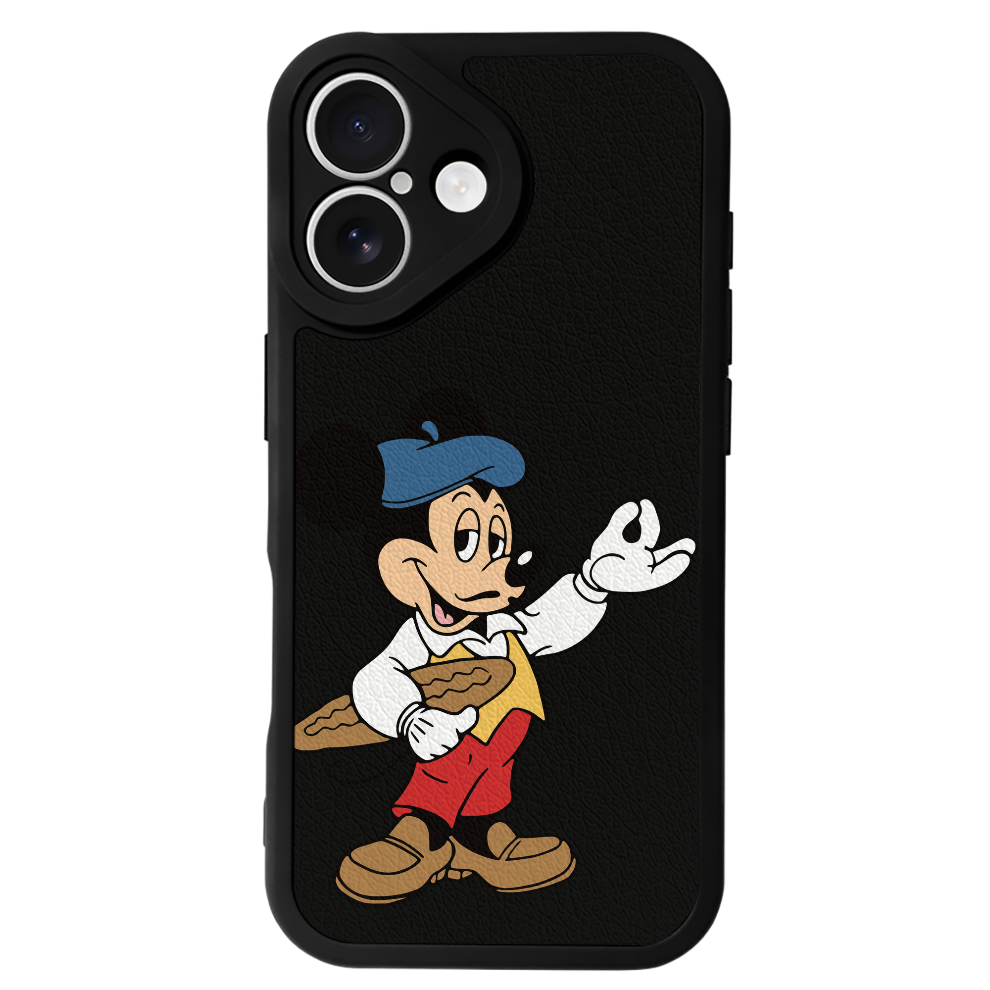 （画像用） ミッキーマウス Mickey Mouse 【iPhone 16シリーズ対応】シリコンスマホケース（レザー調） 材質：シリコン